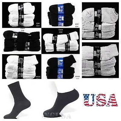 4 & 12 Men Women Socks  Lot 9-1110-13 Athletic Sports Crew Ankle No Show Socks  • $9.99