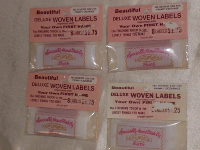 $24 • Buy 32 Beth Custom Sewing Labels Personalized Monogrammed Name Tag Sew On Clothing