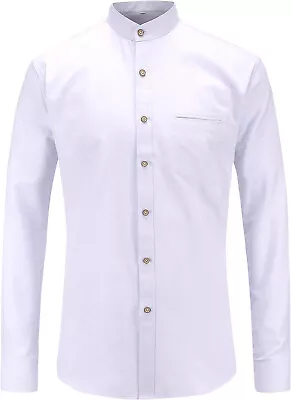 NWT SZ L JANDUKAR BUTTON UP Mandarin Collar Oxford Banded Collar Dress Shirt • $18.99