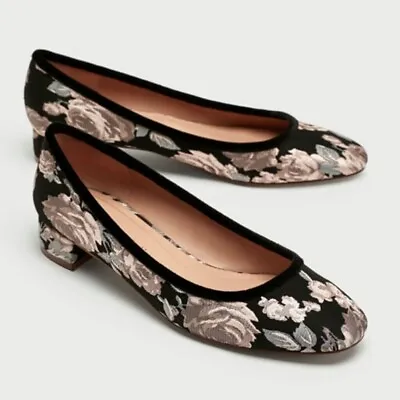 Zara Floral Print Ballerina Shoes Womens 7.5 • $25