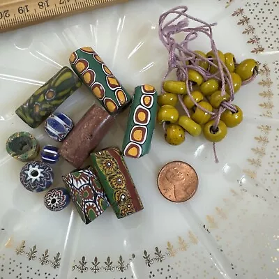 Antique Venetian Italian Millefiori Murrine Cane Glass Beads African Trade Lot 7 • $1.53