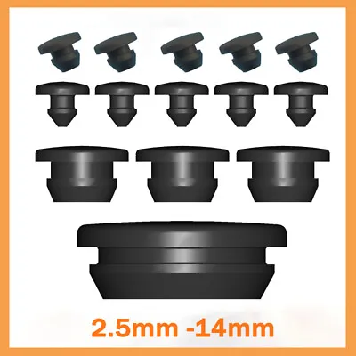 £1.43 • Buy Black Silicone Rubber Hole Plugs Snap-on Blanking End Caps Seal Stopper 2.5-14mm