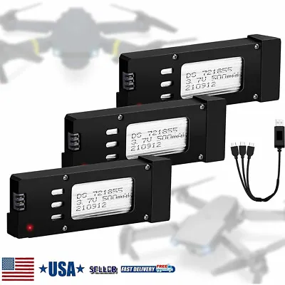 3Pack Upgrade 3.7V 500mAh Lipo Battery For Drone RC Drone Quadcopter Spare Parts • $22.79