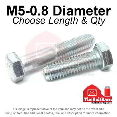 M5-.8 Class 8.8 Hex Cap Screws Bolts COARSE Thread USS Zinc (Pick Length & Qty) • $420.41