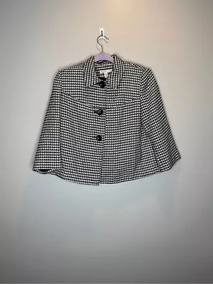 Vintage JM Collection Black And White Boucle Swing Jacket Size 6 Petite • $33