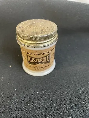 Vintage 2  High Musterole Cleveland Milk Glass Paper Label Medicine Jar • $25