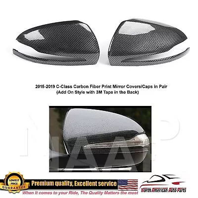 C-Class C350 C63 C250 Side View Mirror Carbon Fiber Cover W205 2015 2016 2018 19 • $49.99