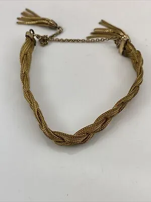 Vtg Antique Victorian Woven Gold Filled Adjustable Wedding Bracelet QLI3 • $65.99