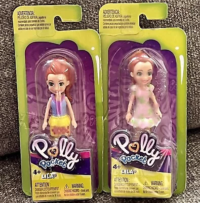 Polly Pocket Dolls With Trendy Outfit 2018 Measures 3.5  Tall - 2 Dolls - Lila • $11.80