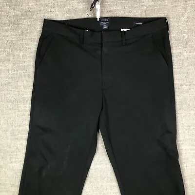 J Crew Pants Mens 32x26 Black Thompson Flex Tapered Chino Tag Size 32x30 Hemmed • $11.69