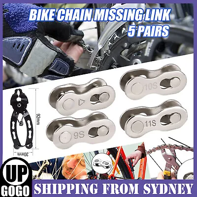 5 Pairs Bike Chain Master Link Connector QR + Simple Tool 6/7/8/9/10/11 Speed AU • $5.11