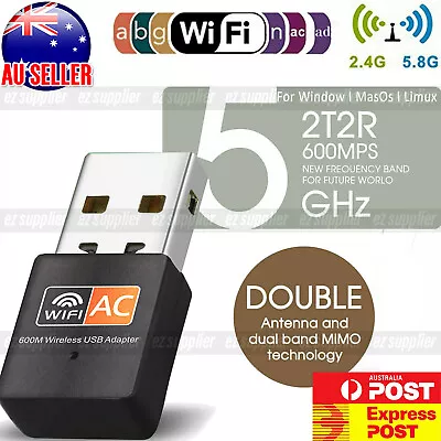 $8.98 • Buy Dual 600Mbps USB WiFi Wireless Dongle AC600 Lan Network Adapter 2.4GHz 5GHz HOT