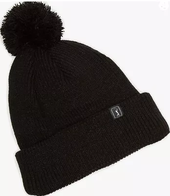 Pga Tour Men’s Knit Beanie Hat (one Size)(black With Pom Pom) • $14.99