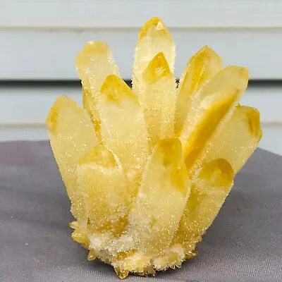 418g  New Find Yellow  Phantom Quartz Crystal Cluster Mineral Specimen • $5.50