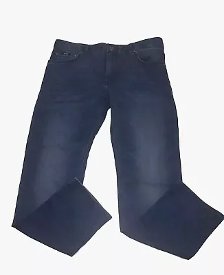 Hugo Boss Maine  Regular Fit Men's Jeans W 34 L 32 Stretch Dark Blue Wash • $27.99