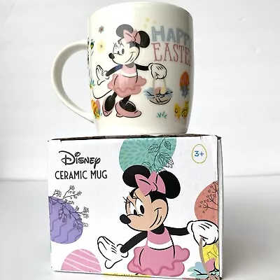 NEW! Disney Minnie Mouse Happy Easter Ceramic Mug Floral Easter Basket Eggs • $16