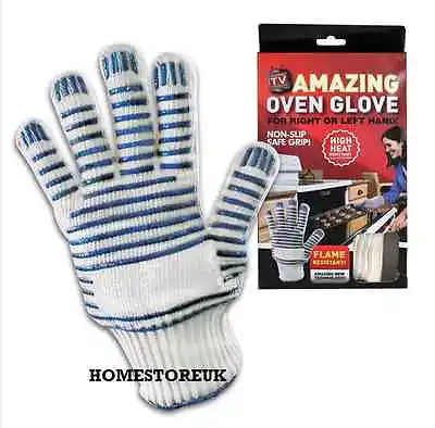 Magic Oven Bbq Glove Mitt High Heat Flame Resistant Non Slip Safe Grip Amazing • £7.95