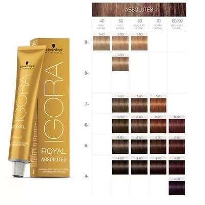 Schwarzkopf Igora Royal Absolutes Hair Color 60ml - IGORA ROYAL HAIR COLOUR • $21.78