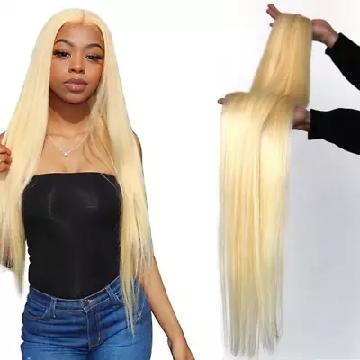 $379.69 • Buy 30Inch Honey Blonde 613 Straight Hair Weave Bundles Human Extension Hair Bundles
