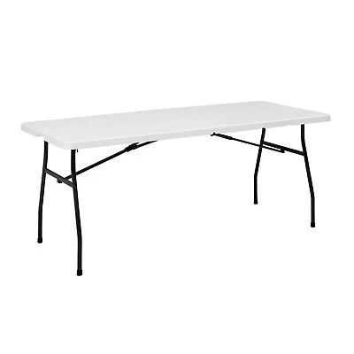 Mainstays 6 Foot Fold-in-Half Table White Granite • $53.88