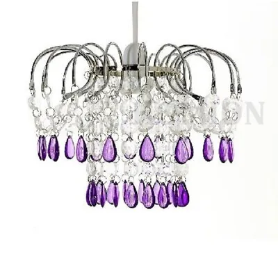 Poppy Style Light Shade Ceiling Chandelier Acrylic Beaded Pendant Home Office  • £19.24