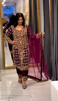 Wedding Dress Gown Indian Pakistani Salwar Kameez Bollywood Designer Party Wear • $55.24