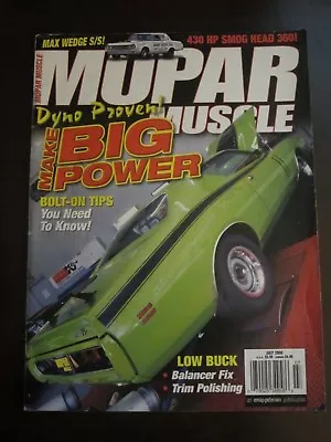 Mopar Muscle Magazine July 2000 Make Big Power 1971 440 Charger  (W4) Z • $4.99