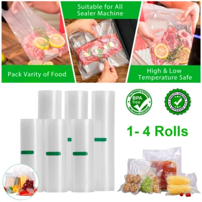 $7.97 • Buy Vacuum Sealer Bags Roll 8 X20' 11 X20' 8 X50' 11 X50' Kitchen Food Storage Bags