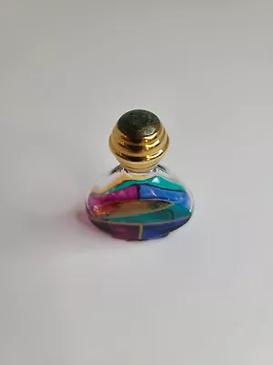 Vintage Mini Murano Decoration Glass Perfume Bottle Screw Top Apx 1.75  X 1.25  • £19.29