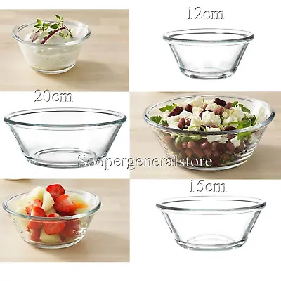 £4.99 • Buy Clear Glass Serving Bowl Salad Baking Mixing Dessert Ice Cream Sauce Spout Dish