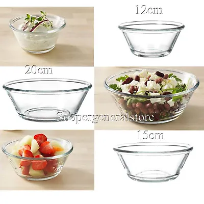 Clear Glass Serving Bowl Salad Baking Mixing Dessert Ice Cream Sauce Spout Dish • £11.99