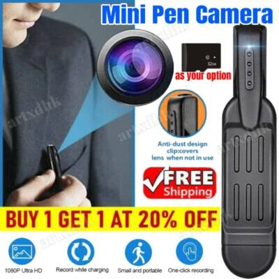 £7.99 • Buy 1080P HD Mini Pocket Pen Camera Hidden Portable Body Video Recorder DVR Cam 2023