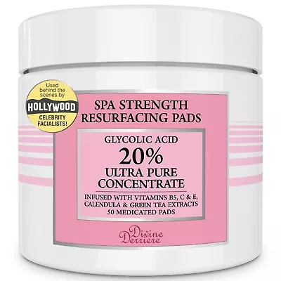 Glycolic Acid 20% Resurfacing Pads - Exfoliating Peel Pads Vitamins & Green Tea • $21.95