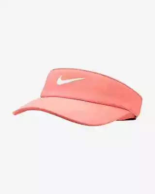 Nike Dri Fit Aerobill Golf Visor Coral Peach White Swoosh Hat DH1926 451 New • $25.18