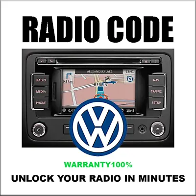 Unlock  Radio Codes Vw Rcd300  Pin 16 Stereo Rns315 Volkswagen Fast Service  • $7.99