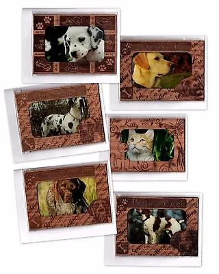 DOG BREEDS & CAT KITTEN PUPPY MAGNETIC WOOD PHOTO FRAME FOR 4  X 6  PICTURE NEW • $6.95