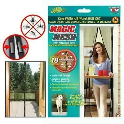 MAGIC MESH INSECT DOOR MAGNETIC CURTAIN SCREEN NET Caravan Home Motorhome Boat • £5.79