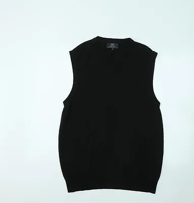 £5 • Buy Atlantic Bay Mens Black V-Neck Acrylic Vest Jumper Size XL