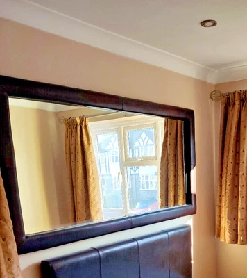 £125 • Buy Large Leather Mirror - Bespoke Wall Mirror - 6' X 3' Large Wall Mirror