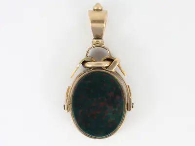 Carnelian Bloodstone Fob 9ct Gold Vintage Pocket Watch Albert Chain 8g Dm32 • £270.60