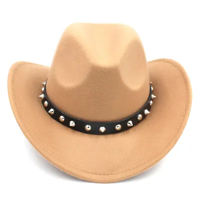 Western Kids Boy Cowboy Hat Costume Cap Rivets Leather Belt For Masquerade Party • $12.99