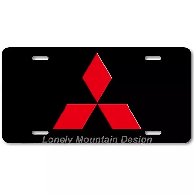 Mitsubishi Logo Inspired Art On Black FLAT Aluminum Novelty License Tag Plate • $17.99