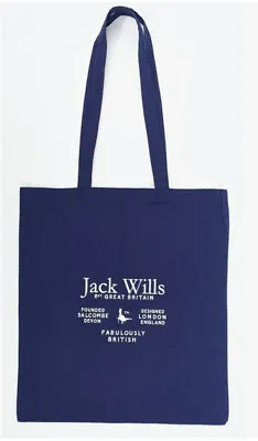 £6.99 • Buy JACK WILLS Cotton Reusable Shopping Tote Bag, Navy Blue, 38cm X 41cm