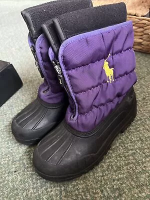 Ralph Lauren Winter Boots Snow Boots Purple Uk 2 • £14