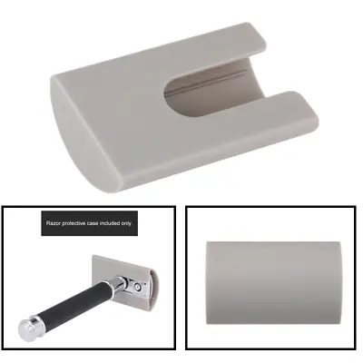 Double Edge Safety Razor Head Sleeve Protective Case Blade Guard Gray Plastic • £3.19