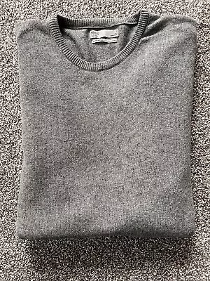 Mens M&S Grey Extra Fine Lambs Wool Jumper Size Large • £17.99