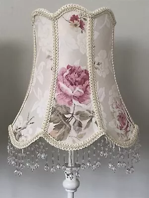 1x Handmade Lampshade Shabby Roses & Beads - Shade Only - No. 2 • $55