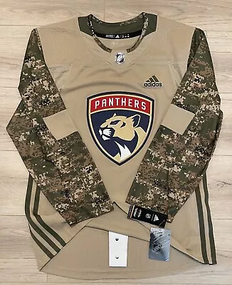 NEW Authentic Adidas Florida Panthers Military Appreciation Camo Jersey Size 44 • $179.99