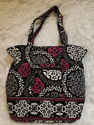 Vera Bradley Canterberry Magenta Purse Tote Bag (Black Violet White Gray) • $24