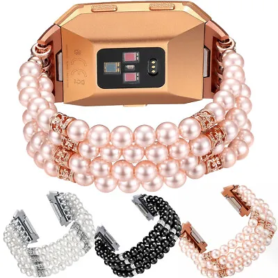 $25.18 • Buy Stretch Pearl Bracelet Link Wristband Bracelet Watch Band Strap For Fitbit Ionic